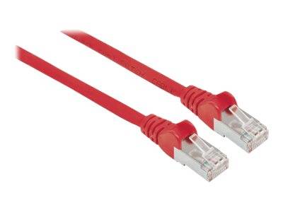 Intellinet 740630 RJ45 Netzwerkkabel, Patchkabel CAT 6a S/FTP 0.50 m Rot Folienschirm, Geflechtschirm, Geschirmt, Halogenfrei 1 St.
