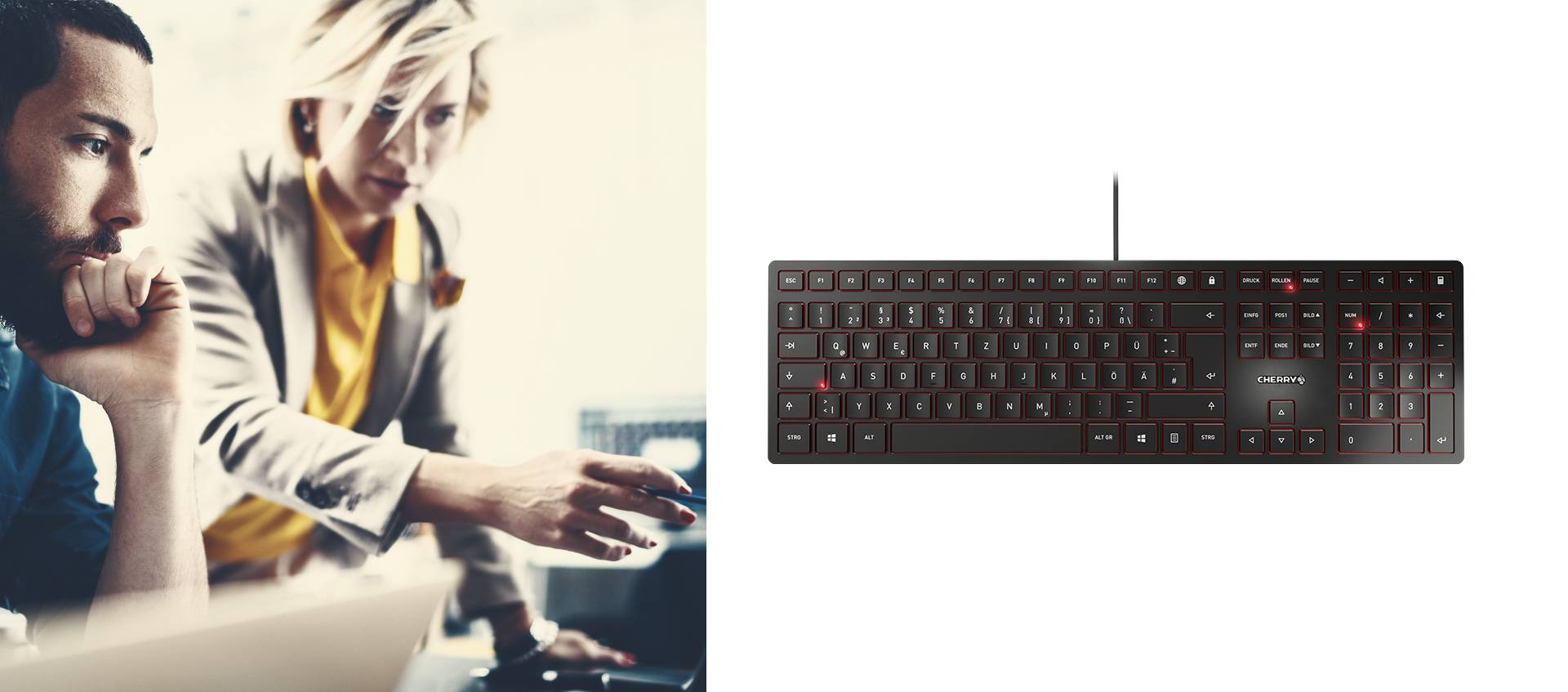 CHERRY KC6000 Slim USB Tastatur Englisch, QWERTY Schwarz