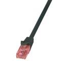 LogiLink CQ2053U RJ45 Netzwerkkabel, Patchkabel CAT 6 U/UTP 2.00 m Schwarz Flammwidrig, mit Rastnasenschutz 1 St.