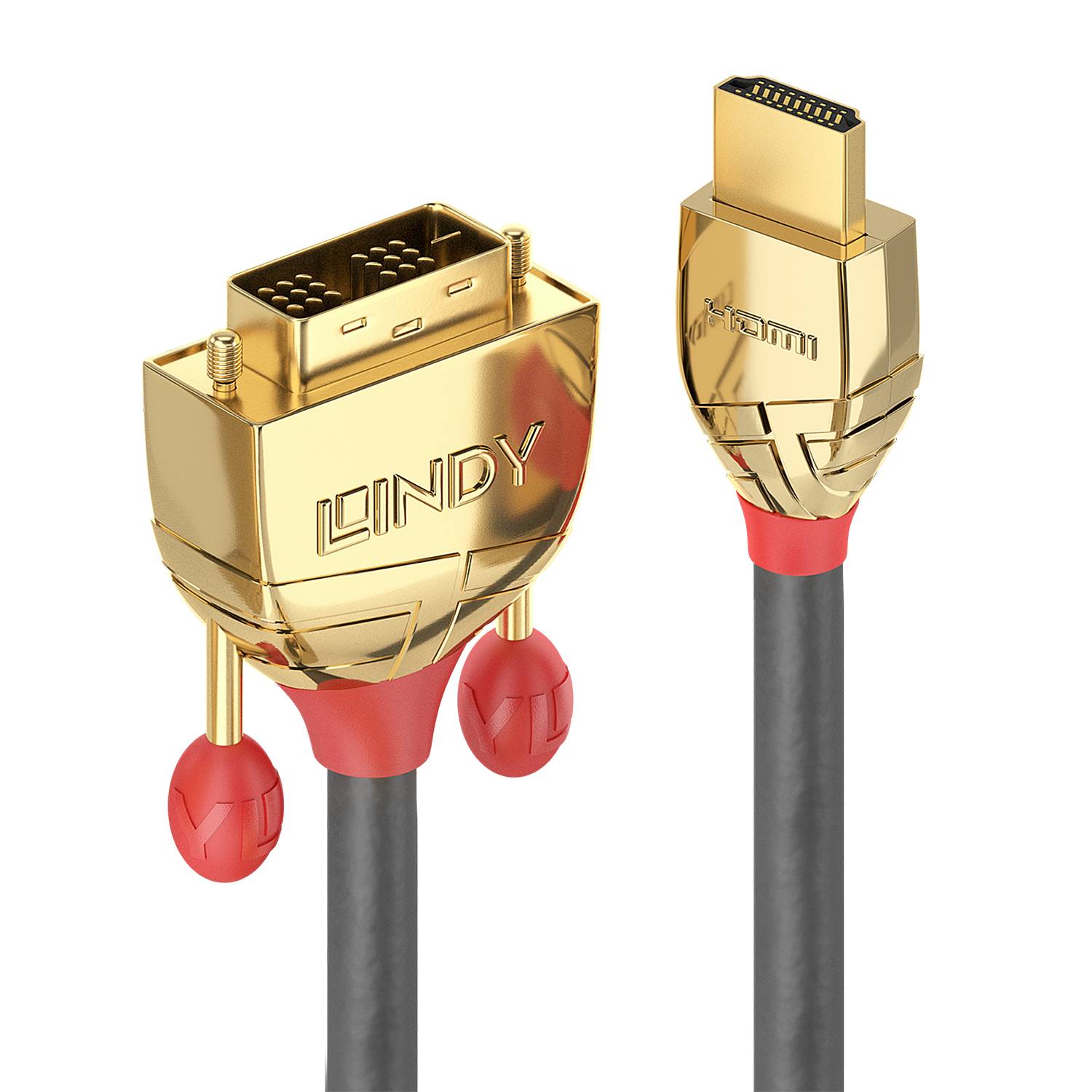 LINDY HDMI / DVI Adapterkabel HDMI-A Stecker, DVI-D 18+1pol. Stecker 15.00 m Gold 36199 HDMI-Kabel