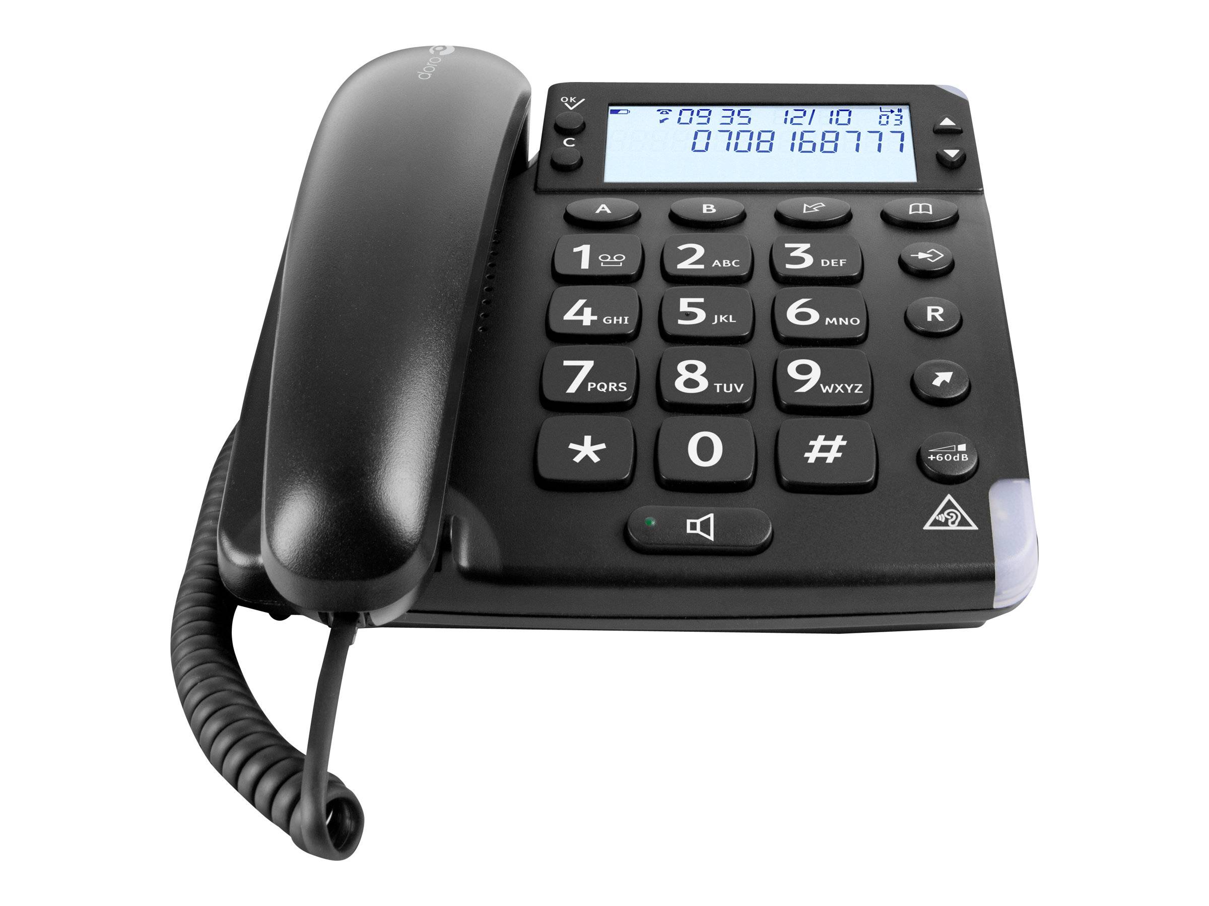 DORO Magna 4000 - Telefon mit Schnur mit Rufnummernanzeige/Anklopffunktion
