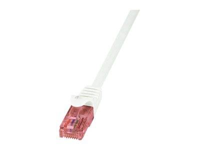 LogiLink CQ2061U RJ45 Netzwerkkabel, Patchkabel CAT 6 U/UTP 3.00 m Weiß Flammwidrig, mit Rastnasenschutz 1 St.