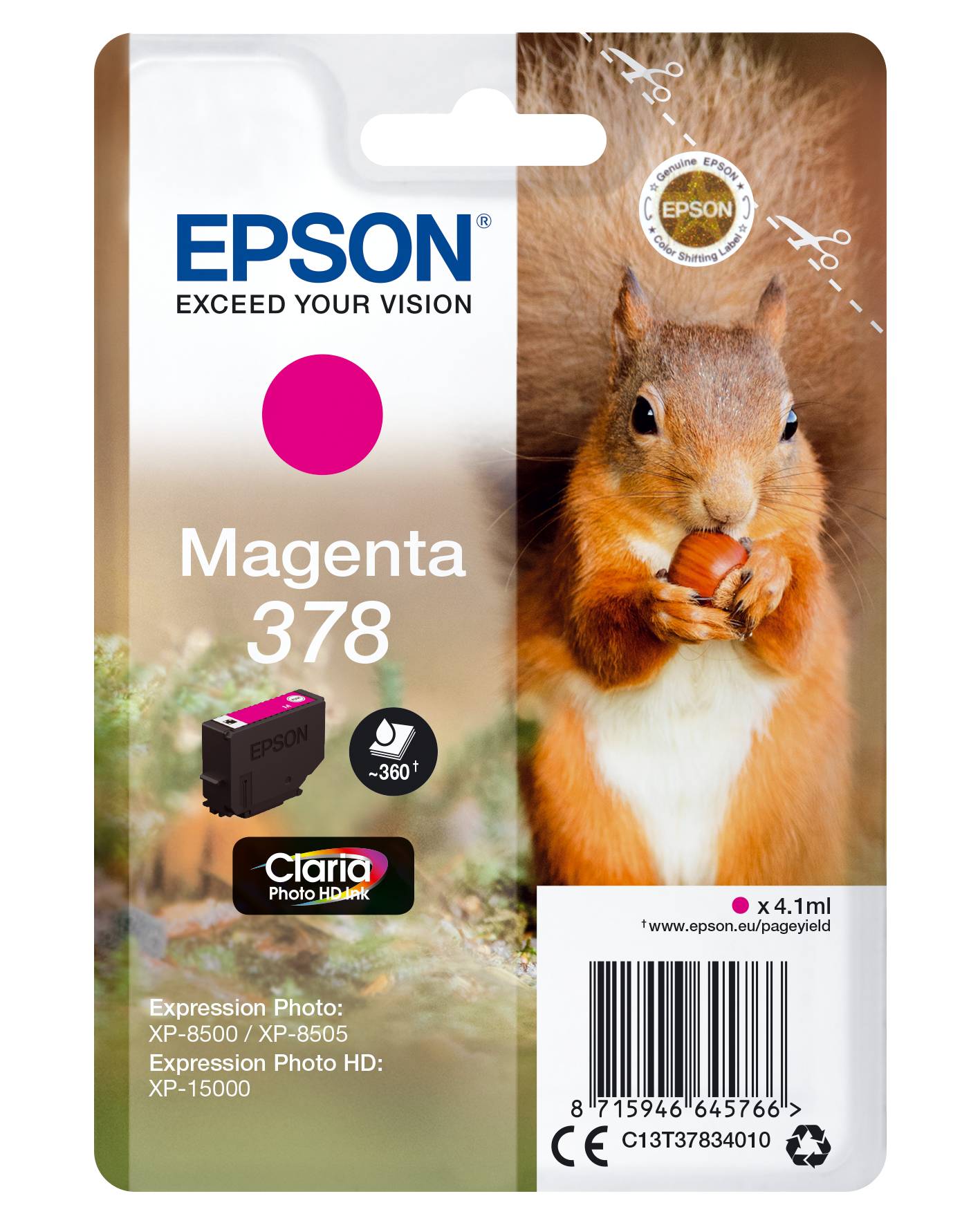 Epson Druckerpatrone T3783, 378 Original Magenta C13T37834010