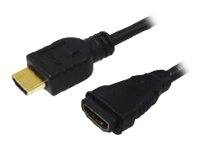 LogiLink HDMI Verlängerungskabel HDMI-A Stecker, HDMI-A Buchse 2.00 m Schwarz CH0056 4K UHD HDMI-Kabel