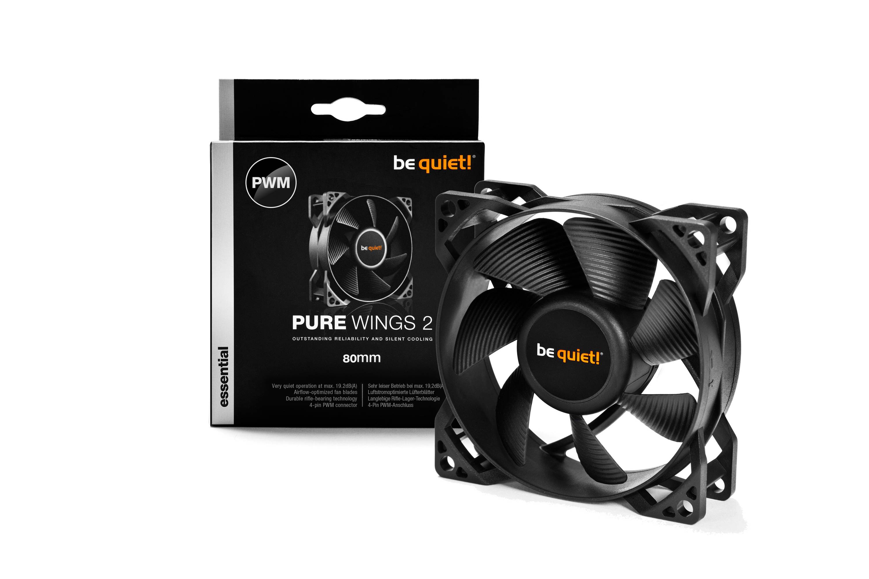 BeQuiet Pure Wings 2 92mm PC-Gehäuse-Lüfter Schwarz (B x H x T) 92 x 92 x 25 mm