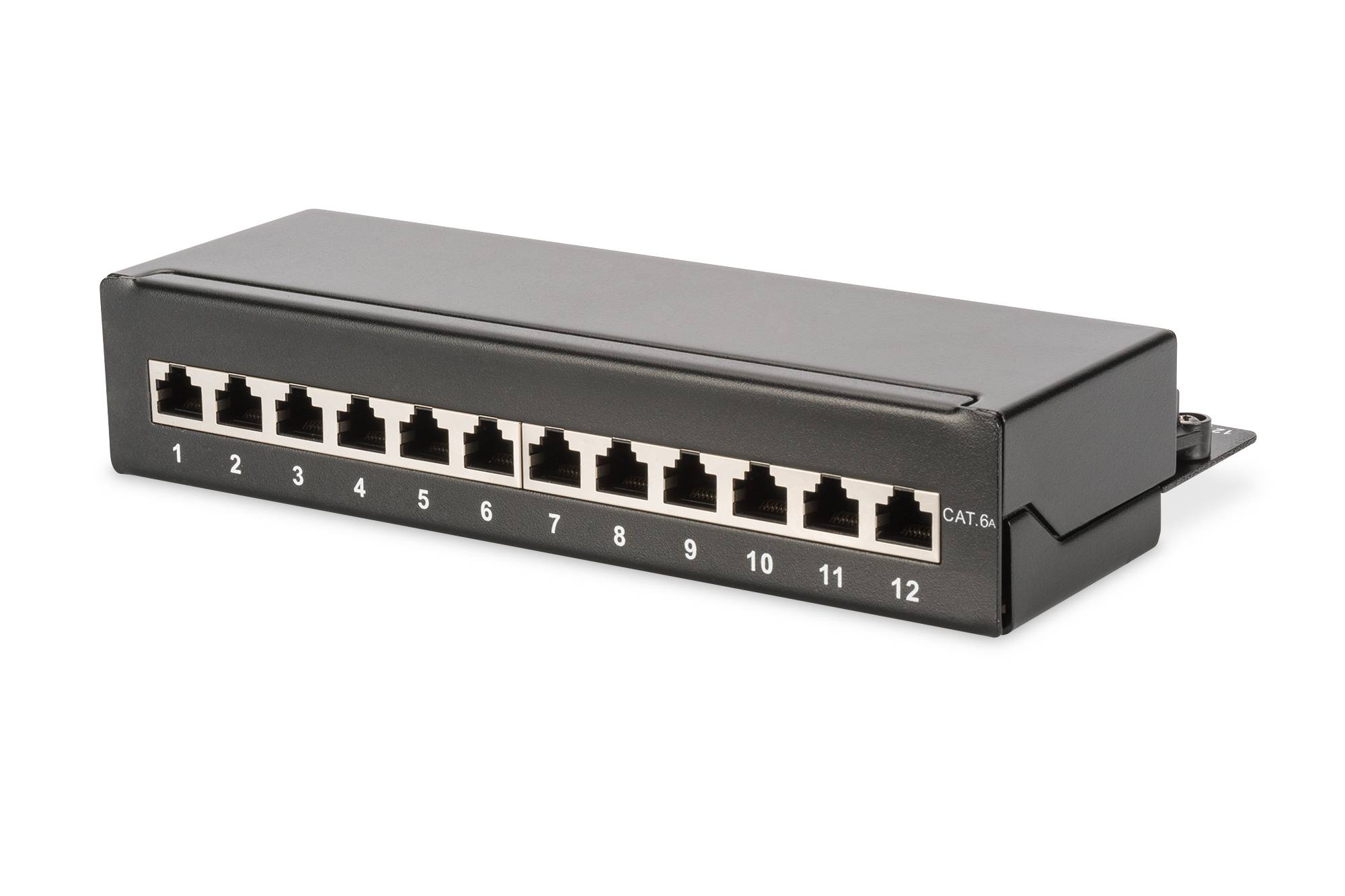 Digitus DN-91612SD-EA 12 Port Netzwerk-Patchbox CAT 6a 1 HE Schwarz (RAL 9005) Bestückt