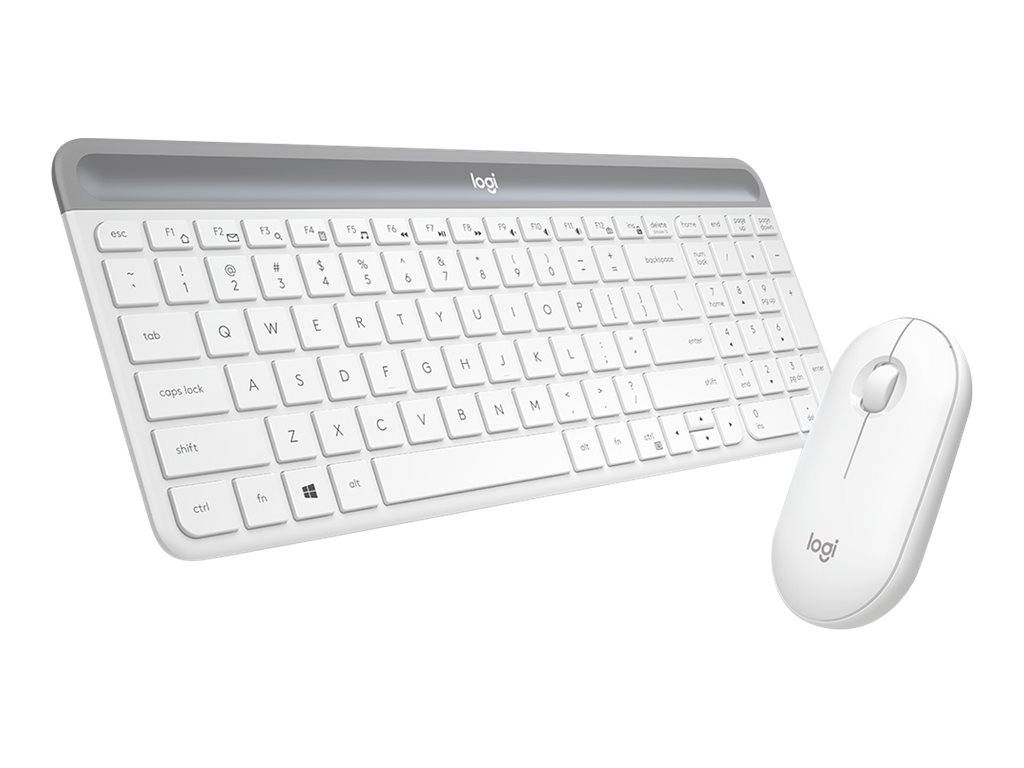 Logitech MK470 Slim Funk Tastatur, Maus-Set Deutsch, QWERTZ Weiß