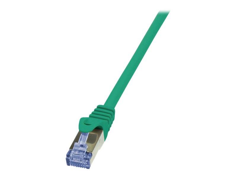 LogiLink CQ3055S RJ45 Netzwerkkabel, Patchkabel CAT 6a S/FTP 2.00 m Grün Flammwidrig, mit Rastnasenschutz 1 St.