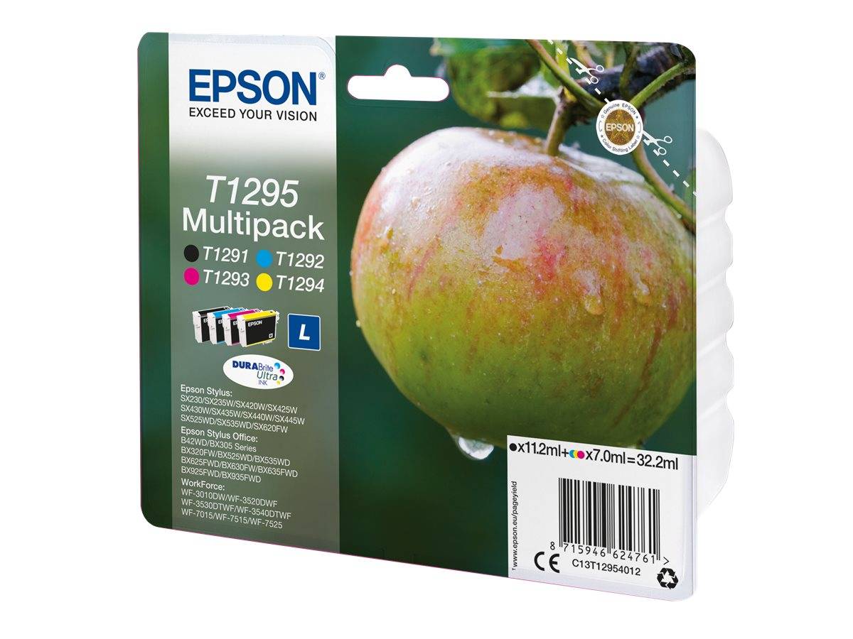 Epson Druckerpatrone T1295 Original Kombi-Pack Schwarz, Cyan, Magenta, Gelb C13T12954012