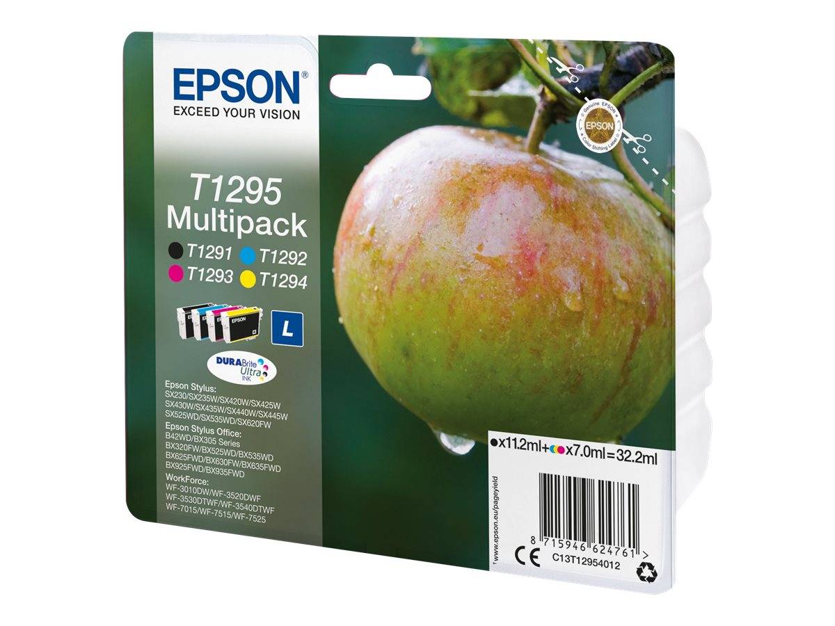 Epson Druckerpatrone T1295 Original Kombi-Pack Schwarz, Cyan, Magenta, Gelb C13T12954012