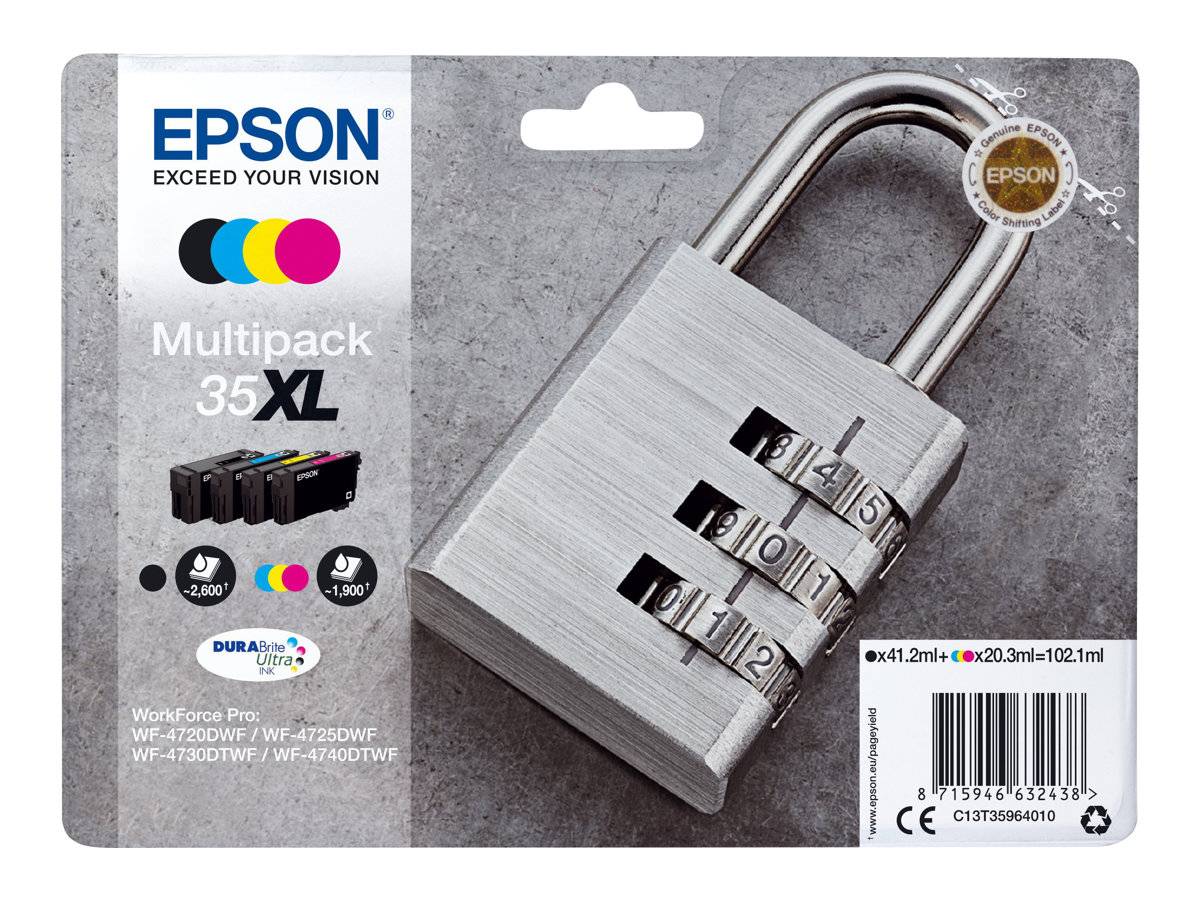 Epson 35XL Multipack - 4er-Pack - XL - Schwarz, Gelb, Cyan, Magenta - original - Tintenpatrone
