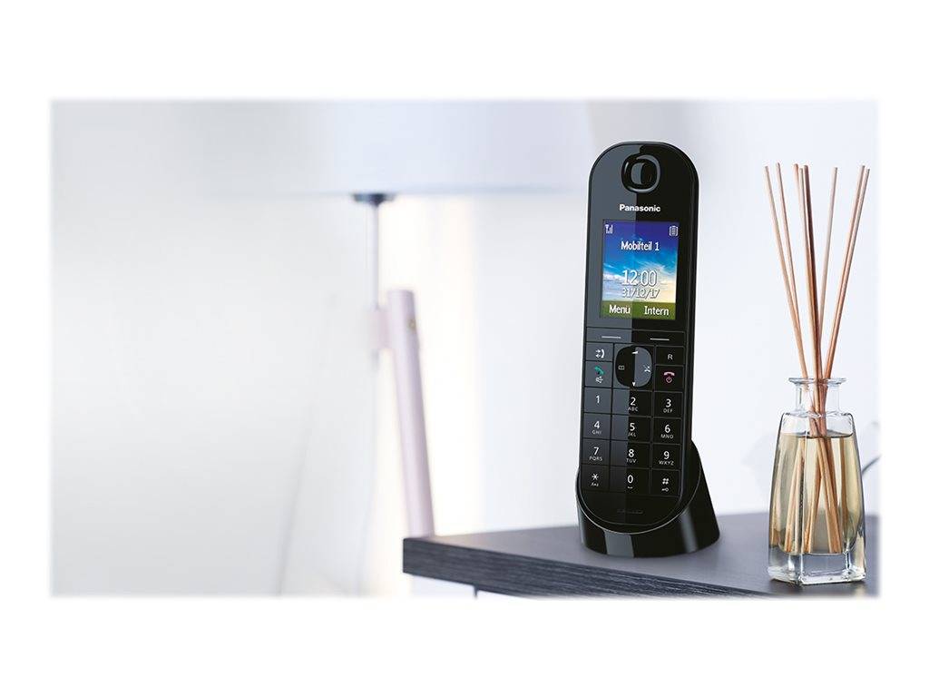 Panasonic KX-TGQ400GB Schnurloses Telefon VoIP Freisprechen, Babyphone Farbdisplay Schwarz