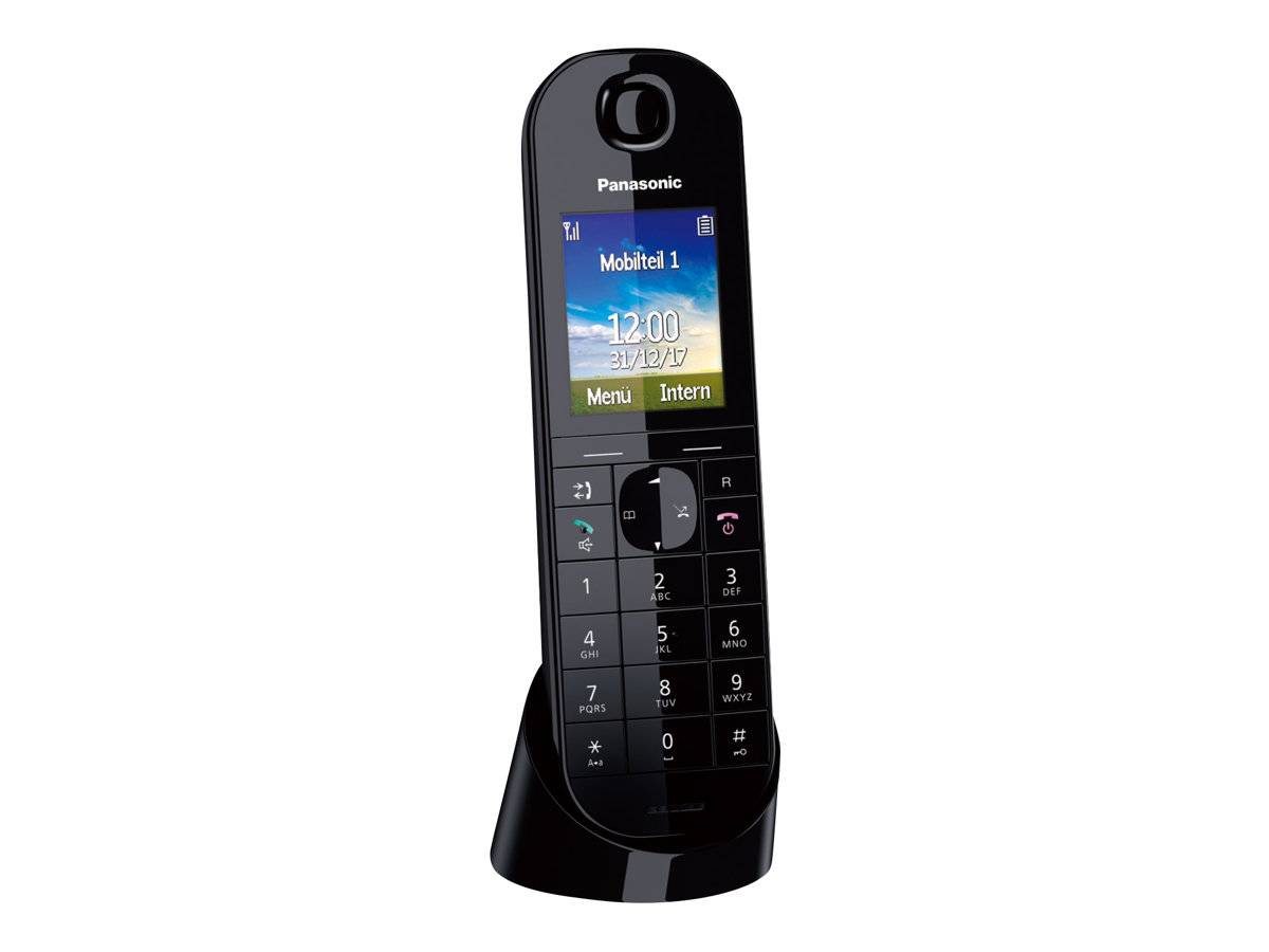 Panasonic KX-TGQ400GB Schnurloses Telefon VoIP Freisprechen, Babyphone Farbdisplay Schwarz