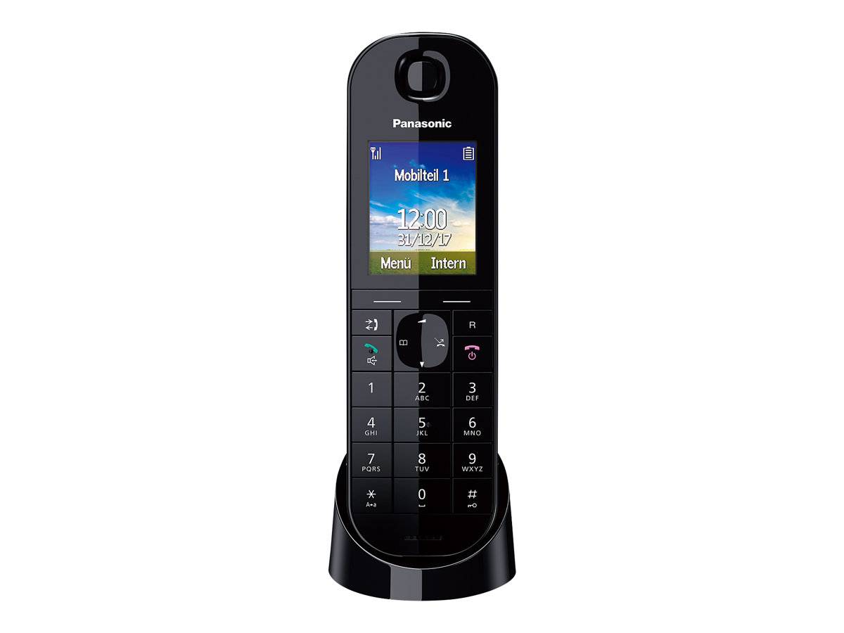 Panasonic KX-TGQ400GB Schnurloses Telefon VoIP Freisprechen, Babyphone Farbdisplay Schwarz