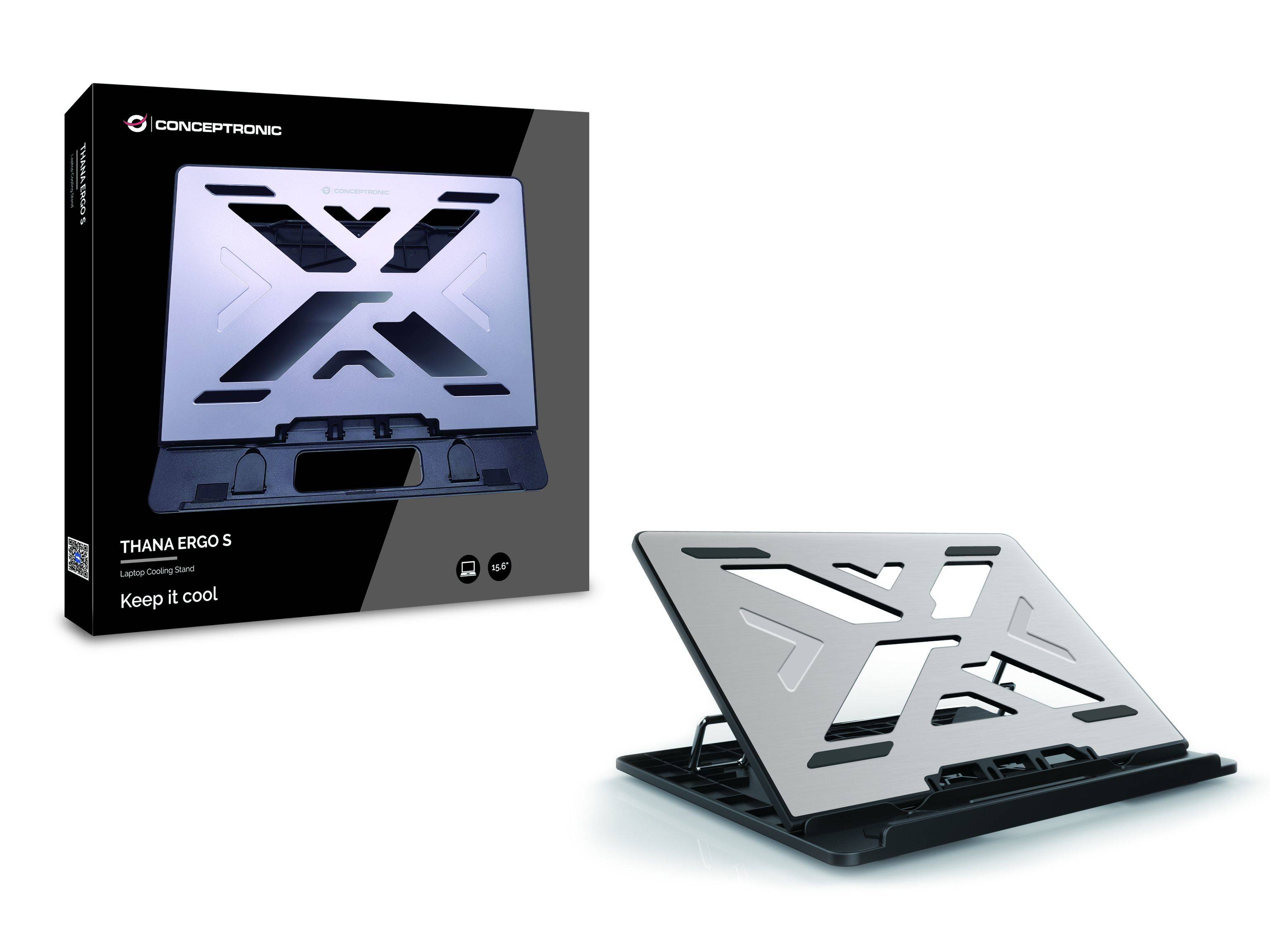 Conceptronic THANA ERGO S, Laptop Cooling Stand Notebook-Ständer mit Kühlfunktion