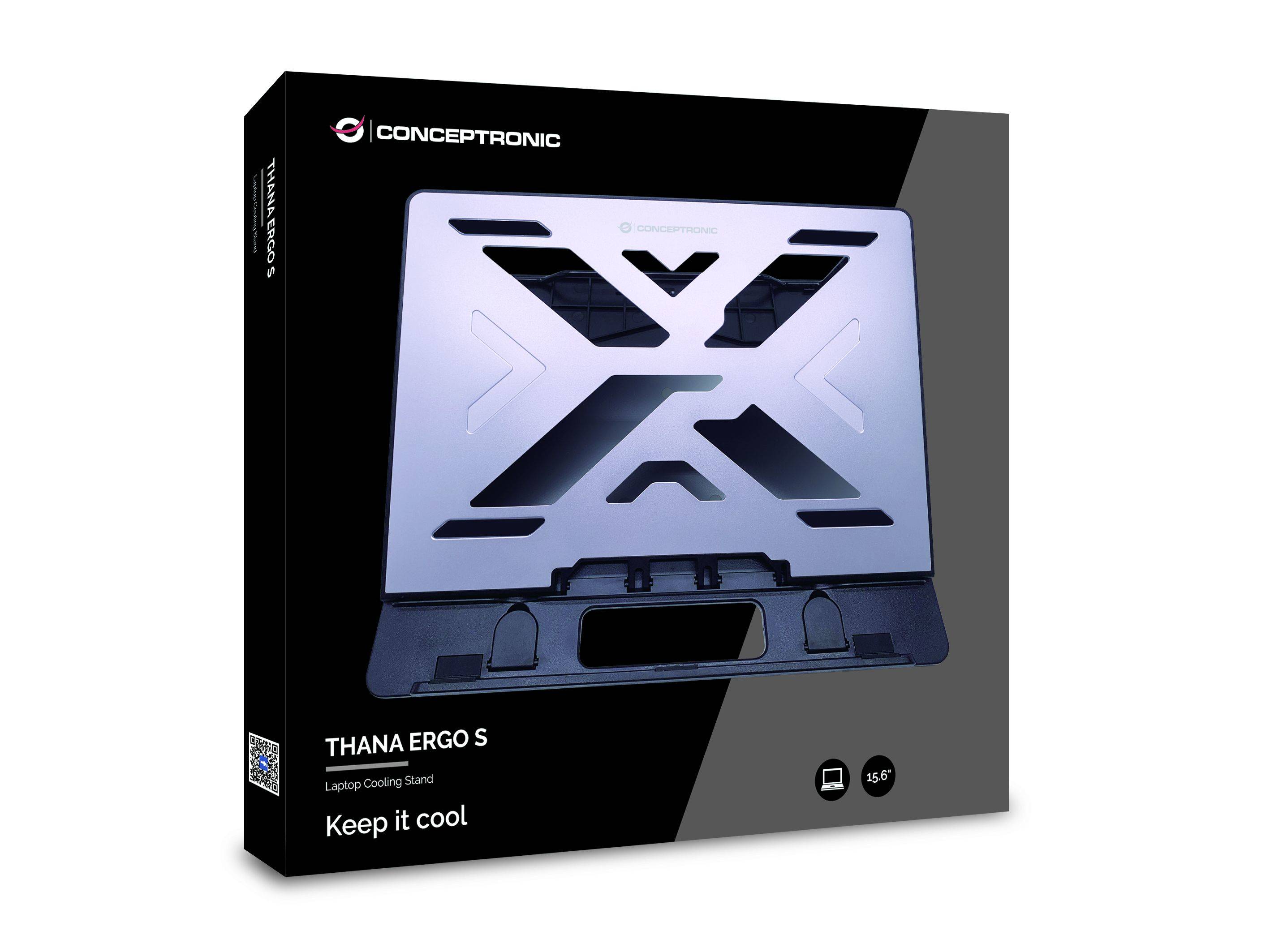 Conceptronic THANA ERGO S, Laptop Cooling Stand Notebook-Ständer mit Kühlfunktion