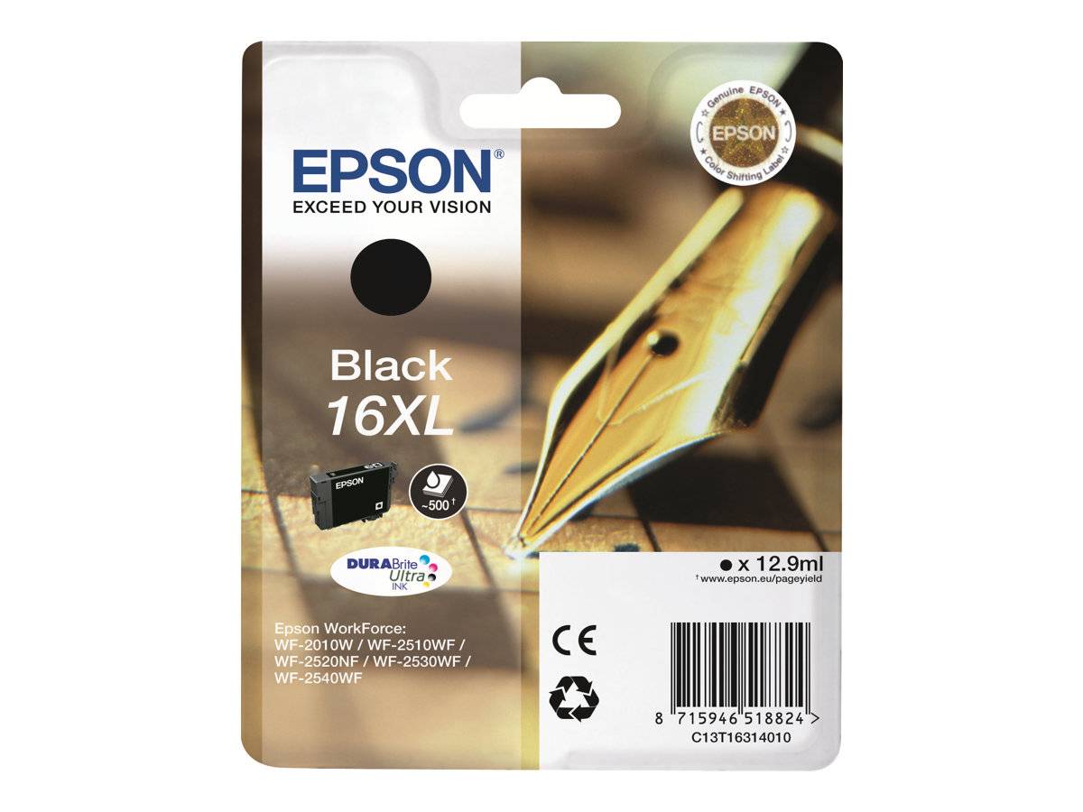 Epson 16XL - 12.9 ml - XL - Schwarz - originalTintenpatrone - für WorkForce