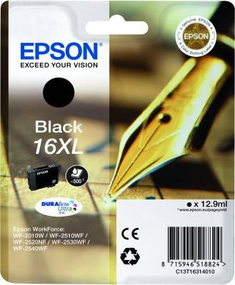 Epson 16XL - 12.9 ml - XL - Schwarz - originalTintenpatrone - für WorkForce