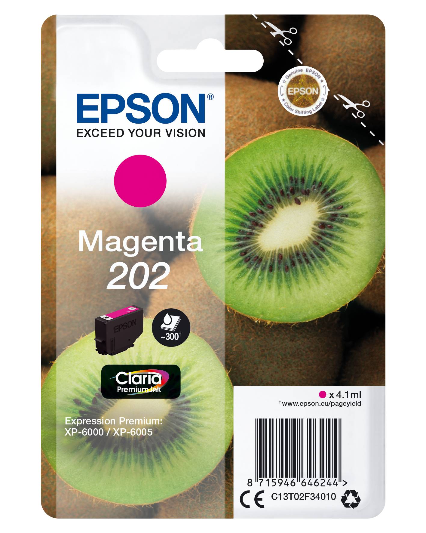 Epson Druckerpatrone T02F3, 202 Original Magenta C13T02F34010