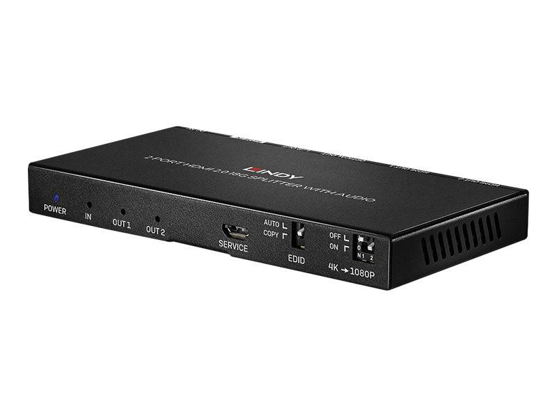 LINDY 38230 2 Port HDMI-Splitter 4096 x 2160 Pixel Schwarz