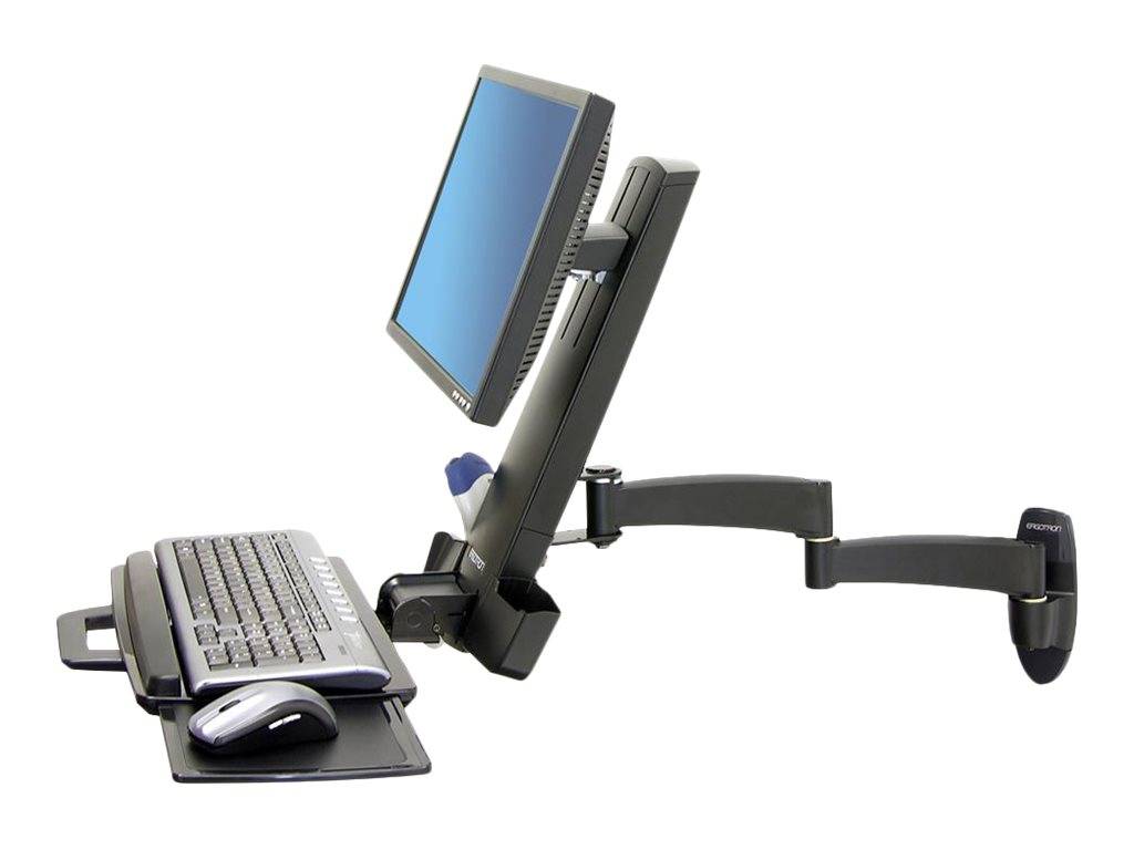 Ergotron Combo Arm Serie 200 1fach Monitor-Wandhalterung 25,4 cm (10") - 61,0 cm (24") Schwarz Tastaturablage, Neigbar, Schwenkbar, Rotierbar