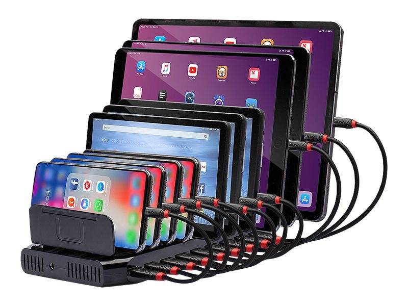 LINDY 96W 10 Port USB Charge Station Lade- und Managementsystem Station Smartphone, Tablet