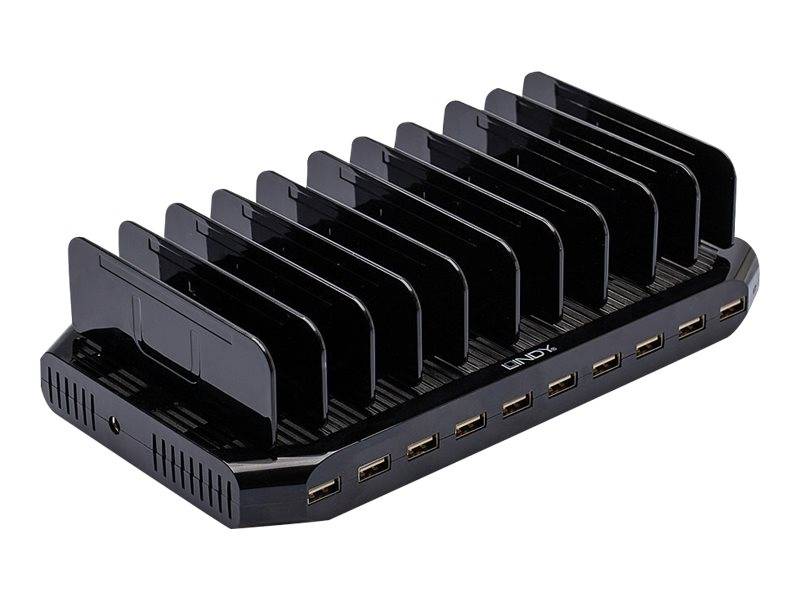 LINDY 96W 10 Port USB Charge Station Lade- und Managementsystem Station Smartphone, Tablet