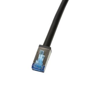 LogiLink CQ7053S RJ45 Netzwerkkabel, Patchkabel CAT 6a S/FTP 2.00 m Schwarz Geschirmt, UV-Beständig, Ölbeständig 1 St.