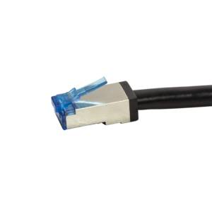 LogiLink CQ7053S RJ45 Netzwerkkabel, Patchkabel CAT 6a S/FTP 2.00 m Schwarz Geschirmt, UV-Beständig, Ölbeständig 1 St.