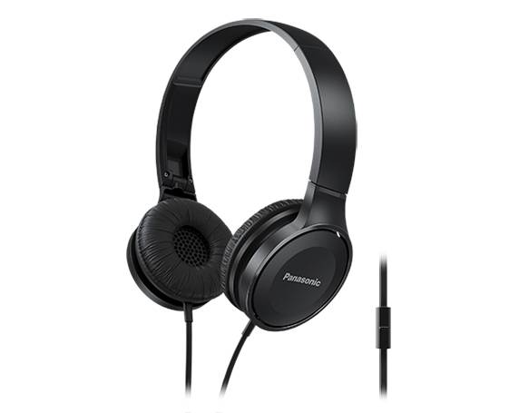 Panasonic RP-HF100ME On Ear Kopfhörer kabelgebunden Schwarz Faltbar, Headset