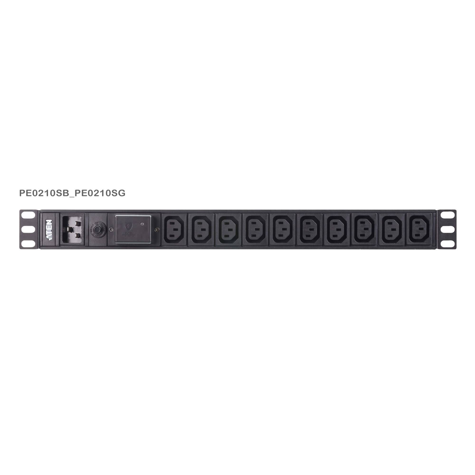 ATEN PE0210SG 19 Zoll Netzwerkschrank-Steckdosenleiste Schwarz
