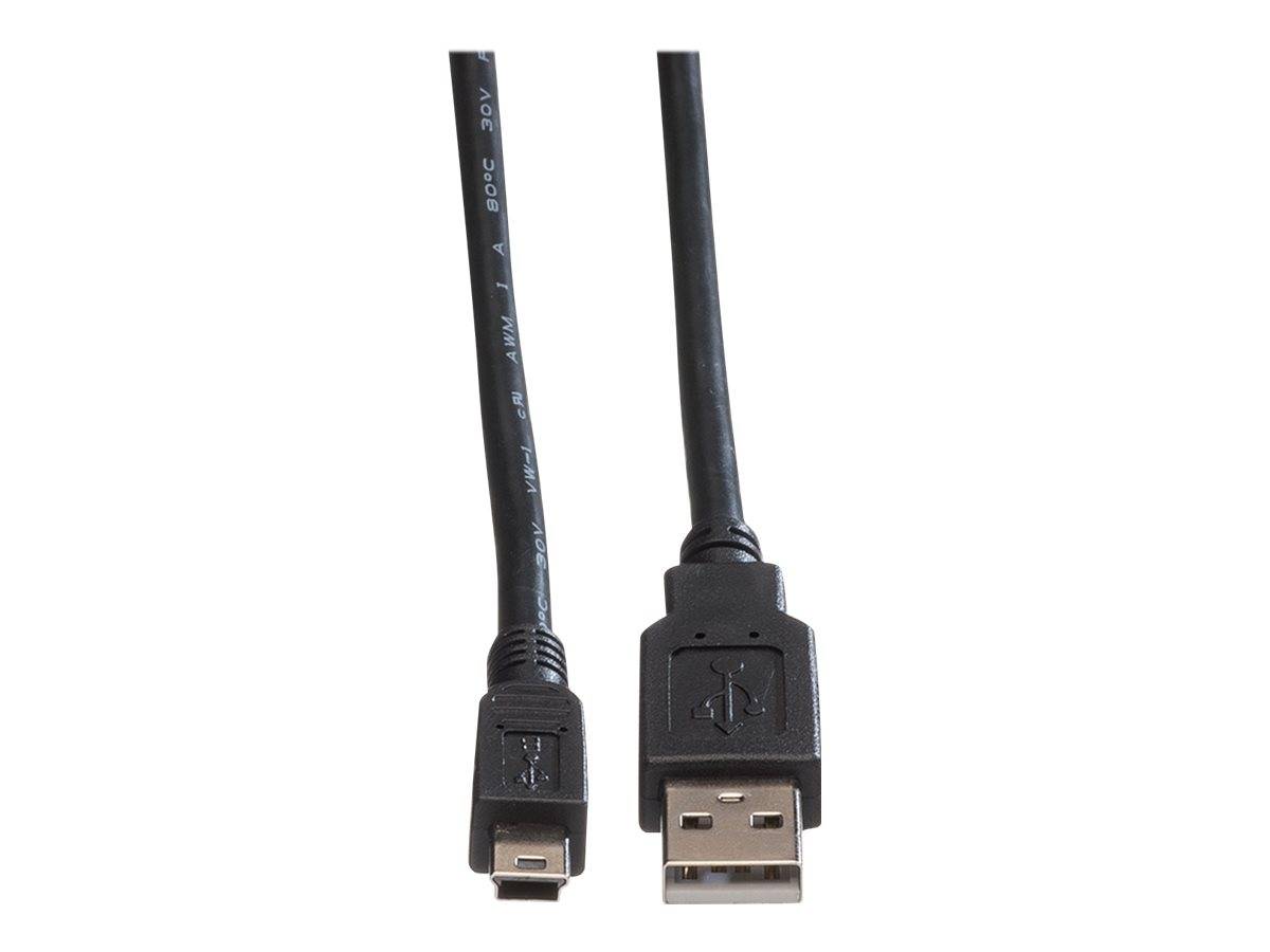 ROLINE USB 2.0 Kabel, Typ A - 5-Pin Mini, schwarz, 3 m