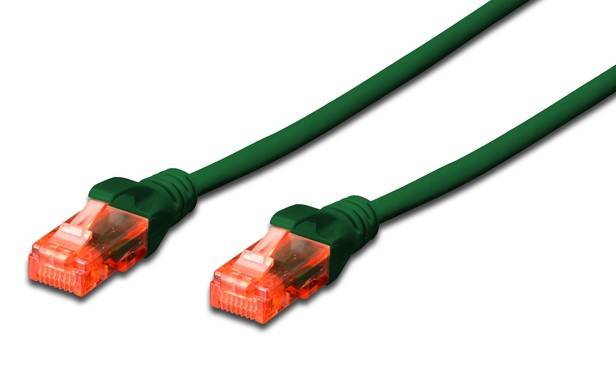 Digitus DK-1617-050/G RJ45 Netzwerkkabel, Patchkabel CAT 6 U/UTP 5.00 m Grün mit Rastnasenschutz 1 St.