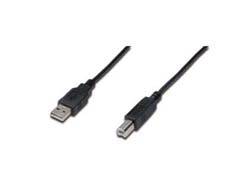 Digitus USB-Kabel USB 2.0 USB-A Stecker, USB-B Stecker 0.50 m Schwarz Rund, doppelt geschirmt AK-300105-005-S