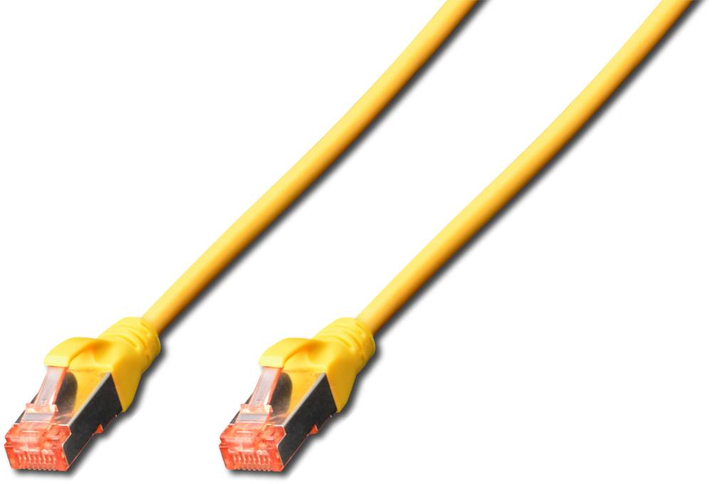 Digitus DK-1644-050/Y RJ45 Netzwerkkabel, Patchkabel CAT 6 S/FTP 5.00 m Gelb Halogenfrei, verdrillte Paare, mit Rastnasenschutz, Flammwidrig 1 St