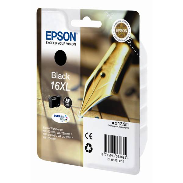 Epson 16XL - 12.9 ml - XL - Schwarz - originalTintenpatrone - für WorkForce