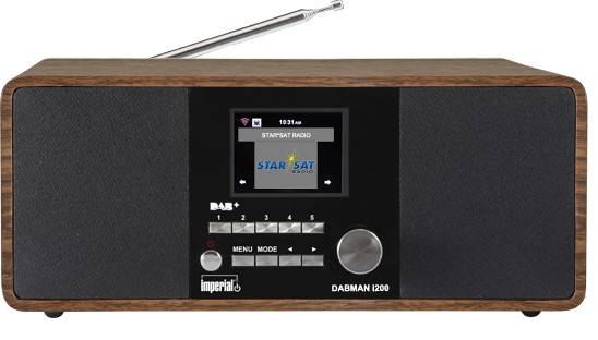 Imperial DABMAN i200 V2 Internet Tischradio DAB+, UKW, Internet AUX, USB, DLNA, LAN, Internetradio Holz