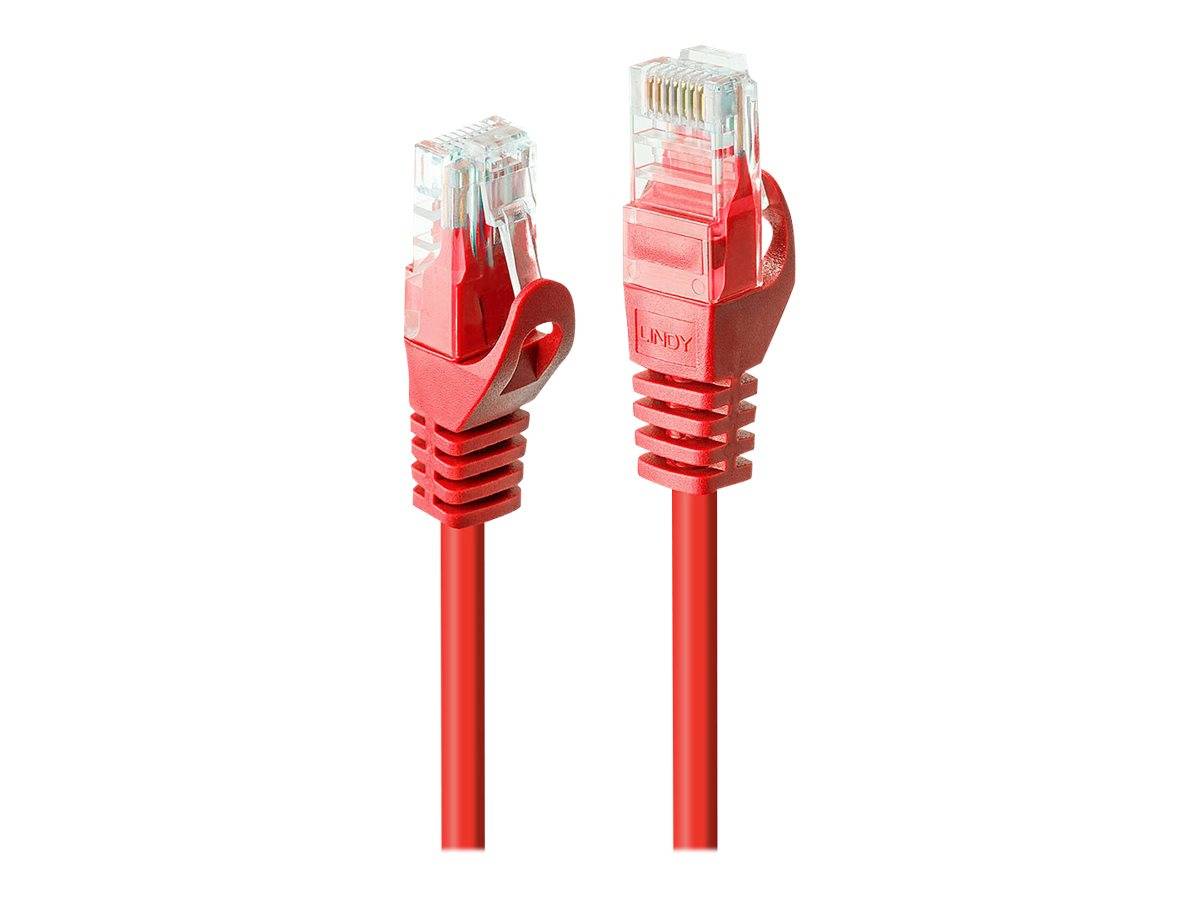 LINDY 48182 RJ45 Netzwerkkabel, Patchkabel CAT 6 U/UTP 1.00 m Rot 1 St.