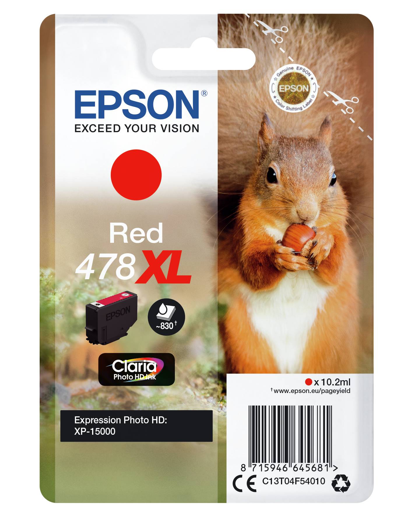 Epson 478XL - 10.2 ml - mit hoher Kapazität - Rot - Original - Tintenpatrone - f