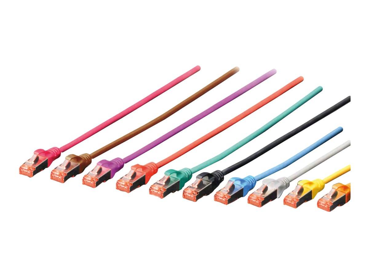 Digitus DK-1644-030/BL RJ45 Netzwerkkabel, Patchkabel CAT 6 S/FTP 3.00 m Schwarz Halogenfrei, verdrillte Paare, mit Rastnasenschutz, Flammwidrig