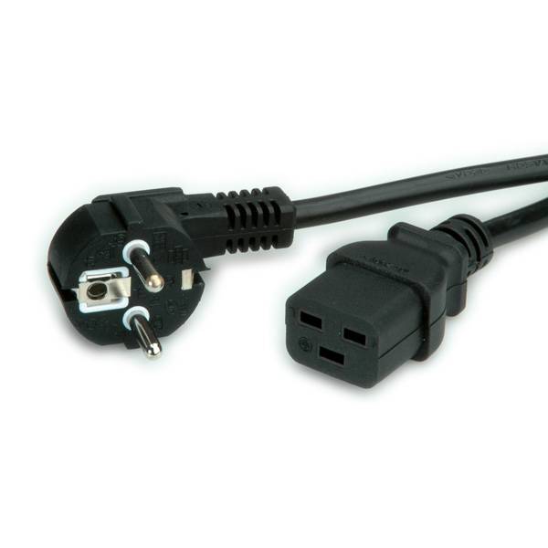 VALUE Netzkabel Schutzkontakt- IEC320-C19 16A, schwarz, 3 m