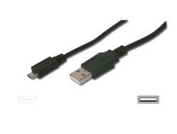 Digitus USB-Kabel USB 2.0 USB-A Stecker, USB-Micro-B Stecker 1.00 m Schwarz AK-300127-010-S