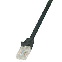 LogiLink CP2013U RJ45 Netzwerkkabel, Patchkabel CAT 6 U/UTP 0.25 m Schwarz mit Rastnasenschutz 1 St.