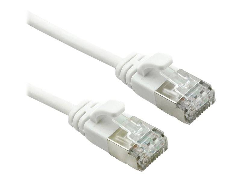 ROLINE U/FTP DataCenter Kabel Kat.7, LSOH, mit RJ45 Steckern (500 MHz / Class EA), slim, weiß, 0,5 m