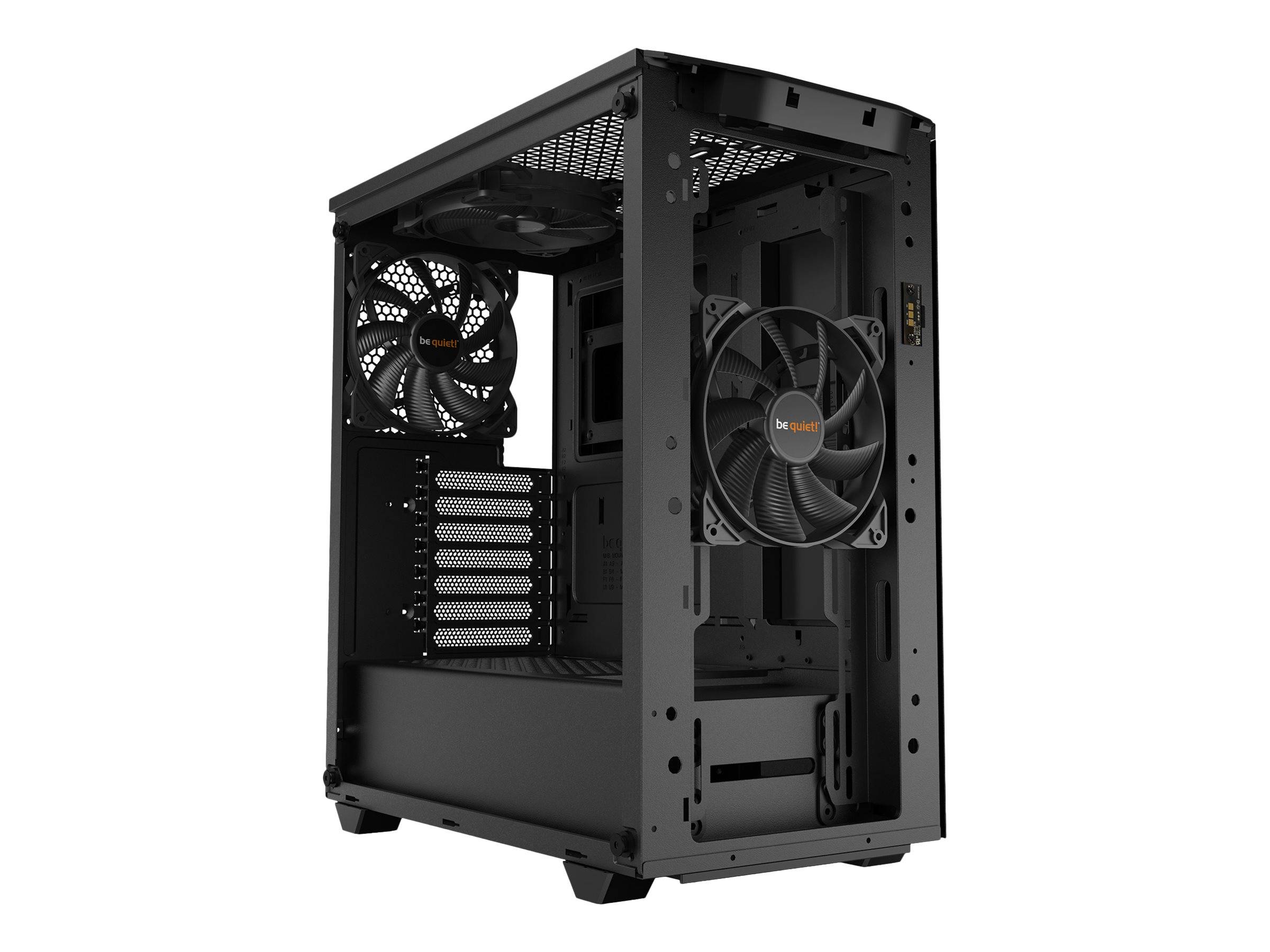 BeQuiet PURE BASE 500DX Midi-Tower PC-Gehäuse Schwarz 3 vorinstallierte Lüfter, Integrierte Beleuchtung, Seitenfenster