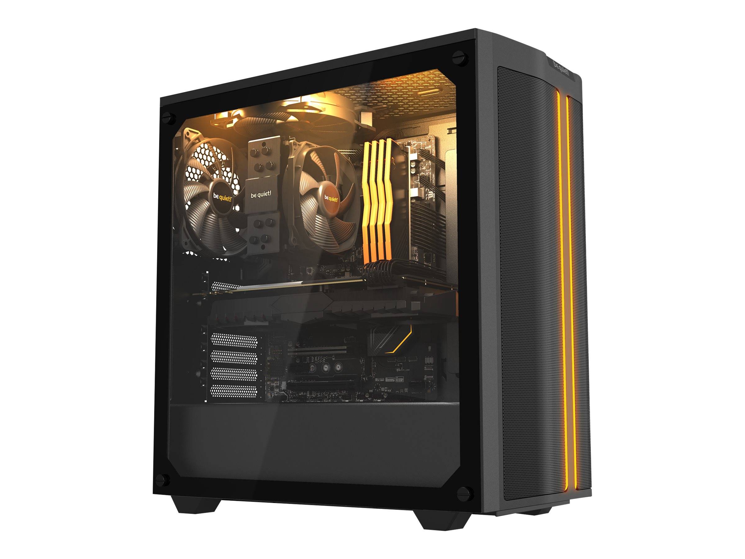 BeQuiet PURE BASE 500DX Midi-Tower PC-Gehäuse Schwarz 3 vorinstallierte Lüfter, Integrierte Beleuchtung, Seitenfenster