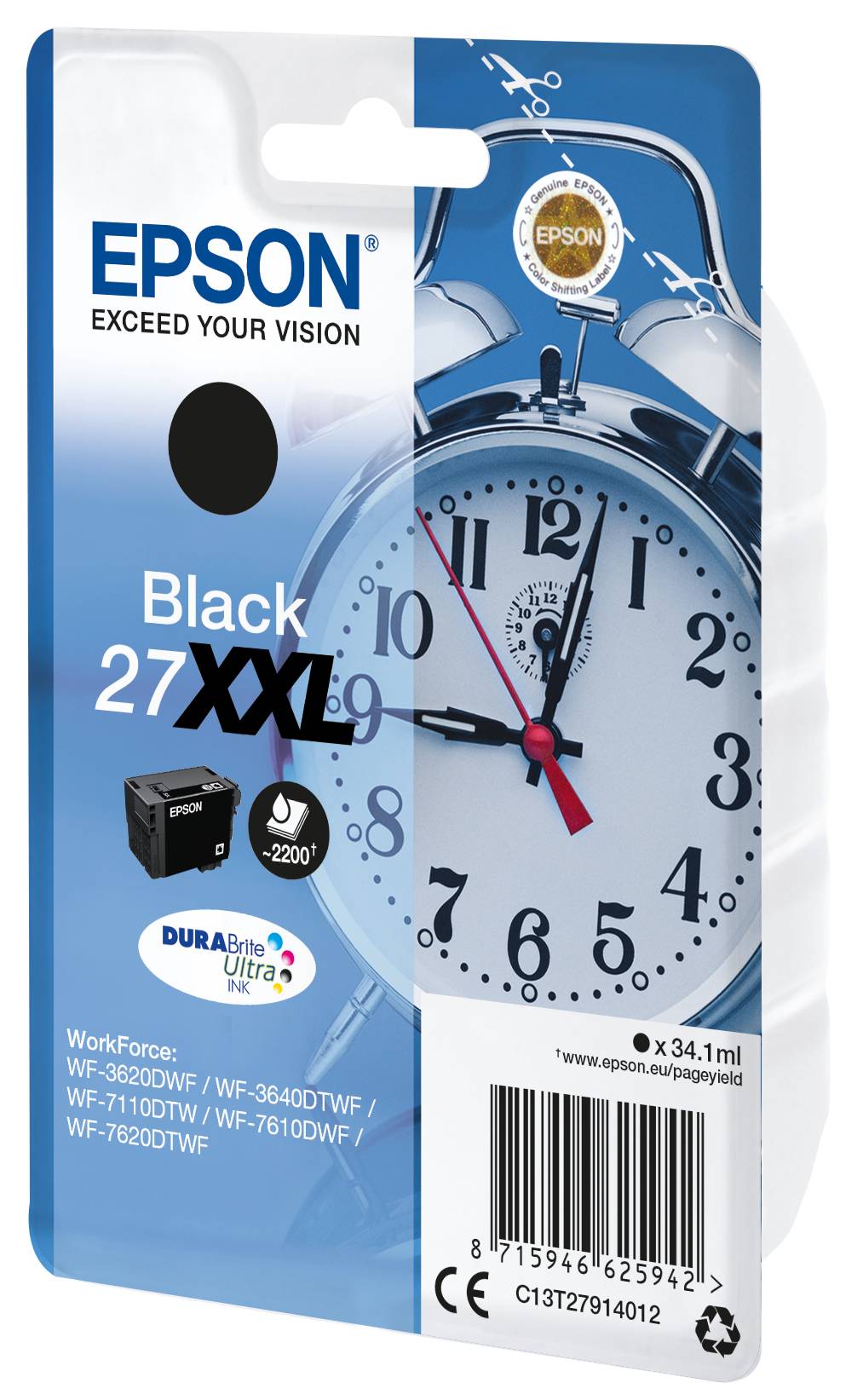 Epson Druckerpatrone T2791, 27XXL Original Schwarz C13T27914010