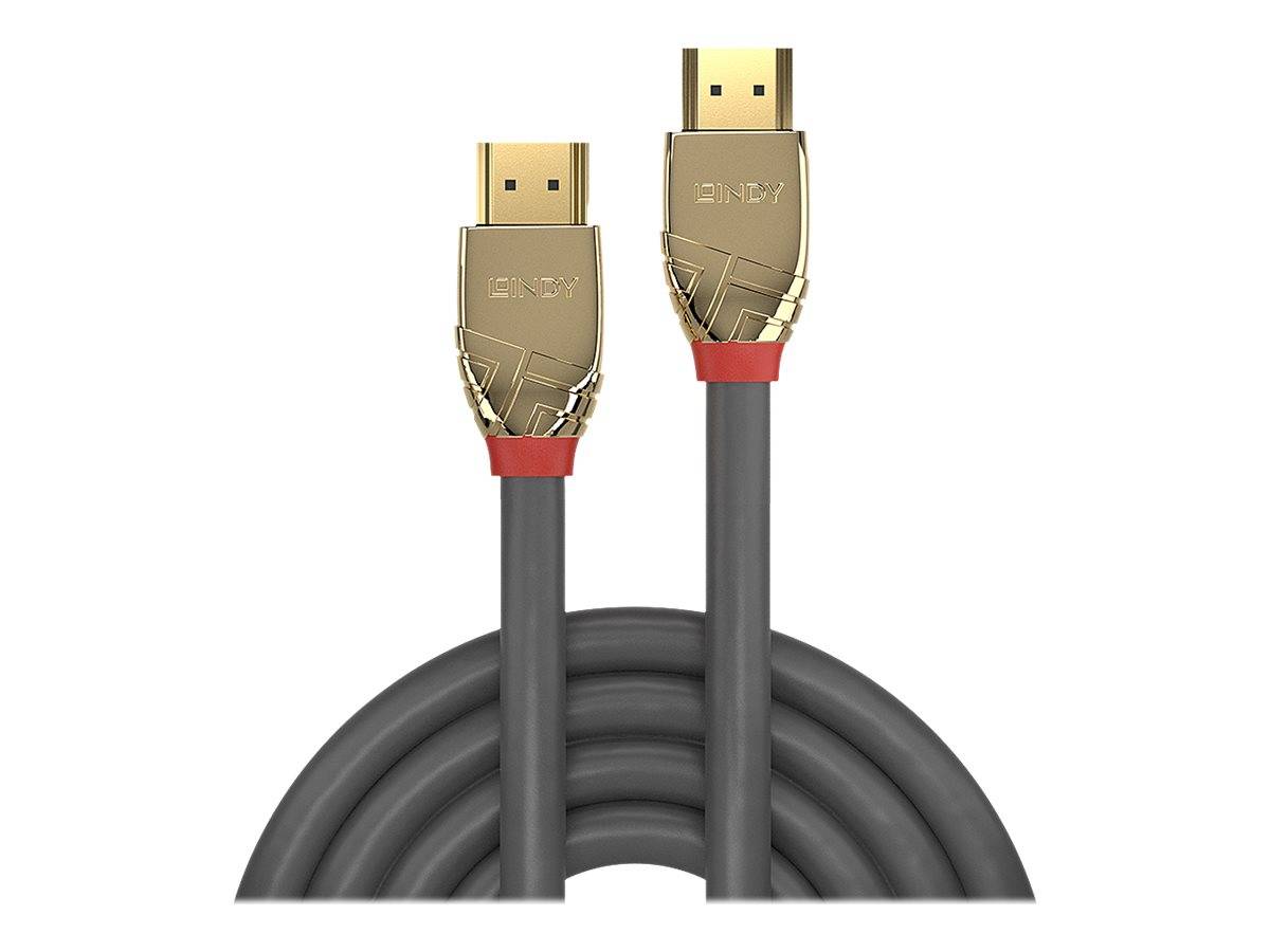 LINDY HDMI Anschlusskabel HDMI-A Stecker, HDMI-A Stecker 5.00 m Grau 37864 4K UHD HDMI-Kabel