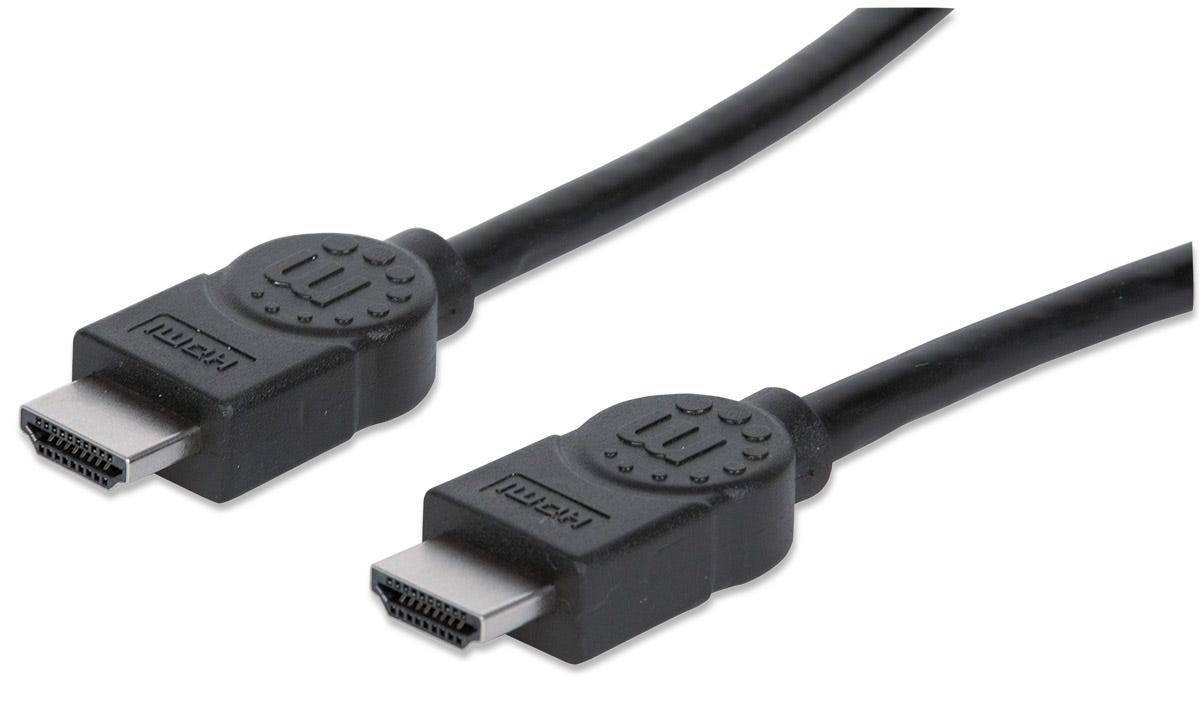 Manhattan HDMI Cable, 4K@30Hz (High Speed), 3m, Male to Male, Black, Ultra HD 4k x 2k, Fully Shielded, Gold Plated Conta