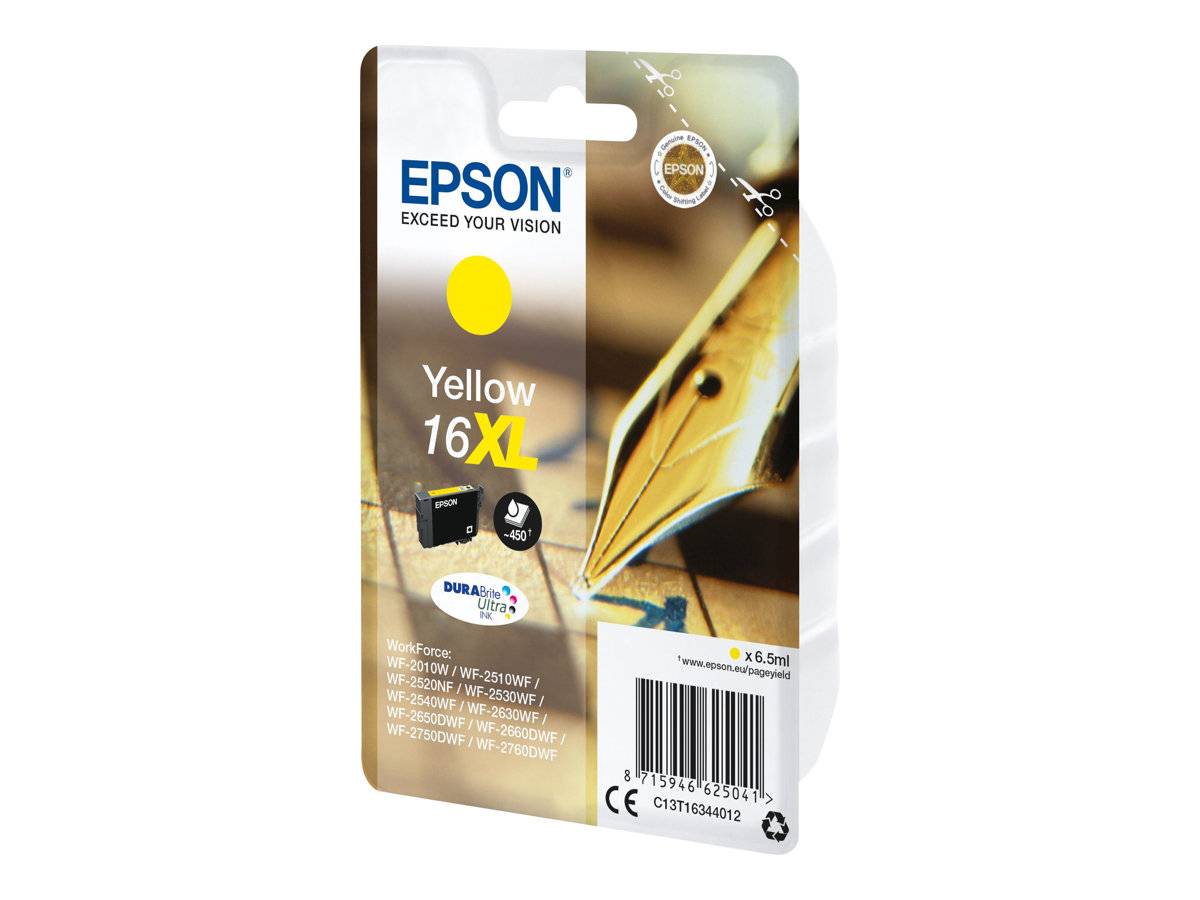 Epson Druckerpatrone T1634, 16XL Original Gelb C13T16344012